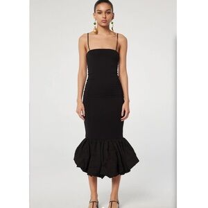 NWT The line by k Yonas Black max dress with ruffle hem